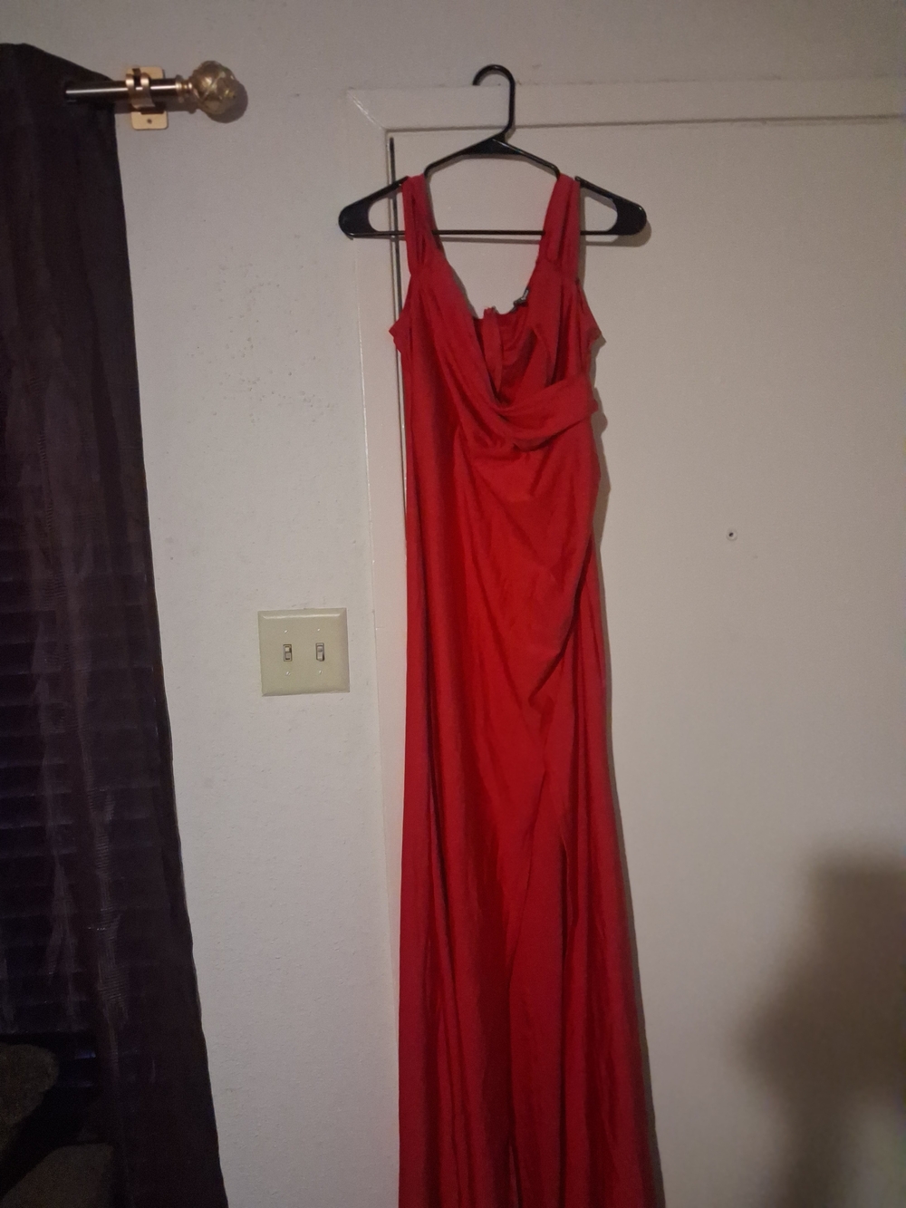 Red Draped Evening Gown - Women Dresses Fashion Noxa Size Xl